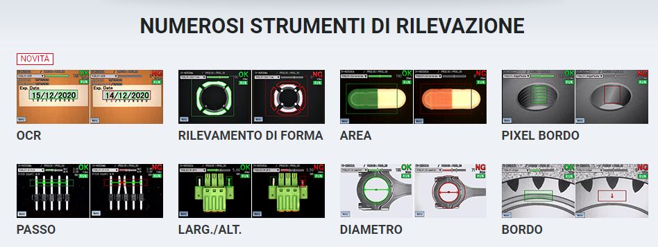 Sensore di visione con funzione OCR, in grado di supportare anche la tracciabilità